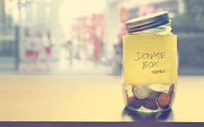 Donation jar.