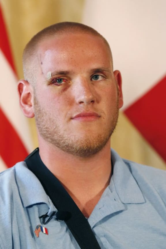 Spencer Stone tackled a gunmen on a train from Amsterdam to Paris