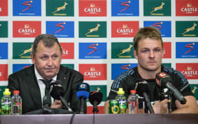 New Zealand Coach Ian Foster and captain Sam Cane after losing to Springboks in Mbombela, 2022.