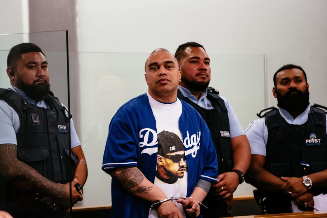 Convicted killer Siuaki Lisiati at the High Court in Auckland to hear about being jailed for his attack on notorious killer Graeme Burton inside prison.