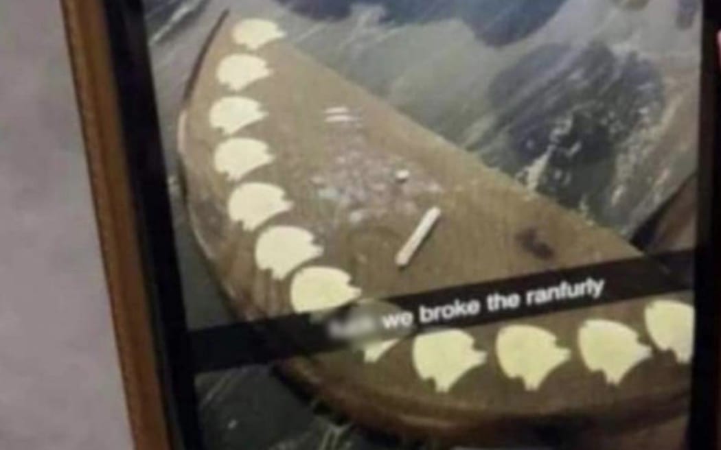 An image was shared with what appears to be a white powder on the Ranfurly Shield.