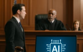 Auckland University legal scholar Matt Bartlett says the guidelines on using artificial intelligence in legal practices in New Zealand are 'laissez-faire'. Image is AI-generated.