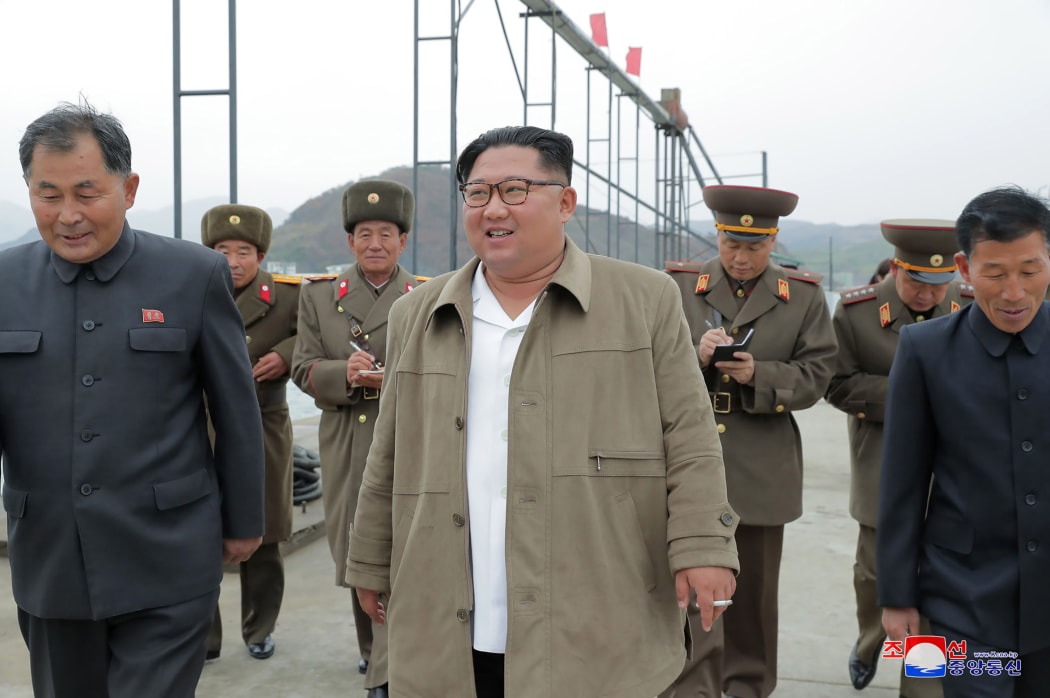 North Korean leader Kim Jong-un (centre) has stepped up his rhetoric against the US in recent weeks