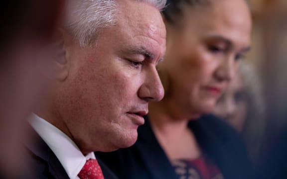 Deputy Prime Minister Carmel Sepuloni and Deputy Party Leader Kelvin Davis speak to media following the resignation of Meka Whaitiri