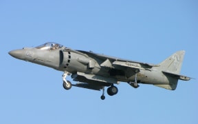 An AV-8B Harrier II jump jet