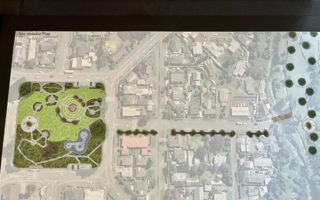 Ruby Gregson and Georgia Van den Broke’s design is inspired by Matariki, with an amphitheatre marking the centre of the constellation.