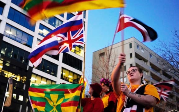 Mauna Kea rally in Aotea square