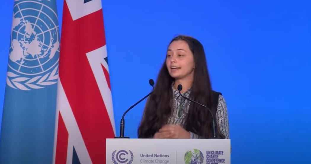 India Logan-Riley addresses today's opening session of the COP26 summit in Scotland.