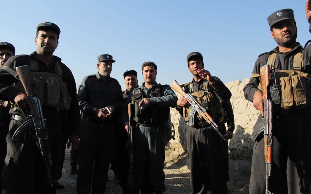 Afghan policemen in Kabul.