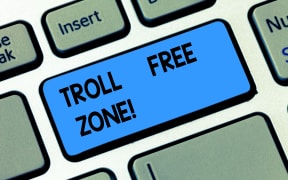 Conceptual hand writing showing Troll Free Zone. Business photo text Social network where tolerance and good behavior is a policy Keyboard key Intention to create computer message idea