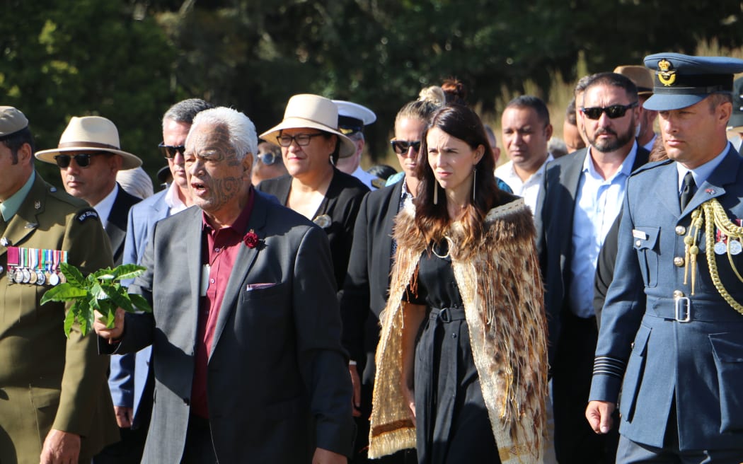 Jacinda Ardern arriving at Ruapekapeka Pā