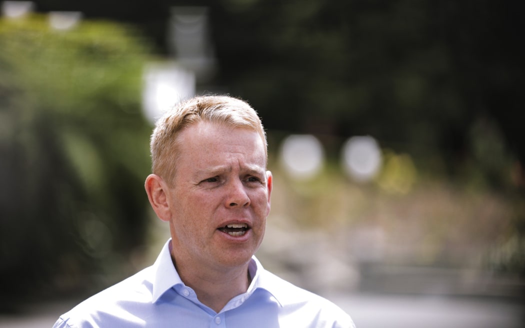 Chris Hipkins speaks to media after being confirmed the sole contender for the Labour Party leadership.