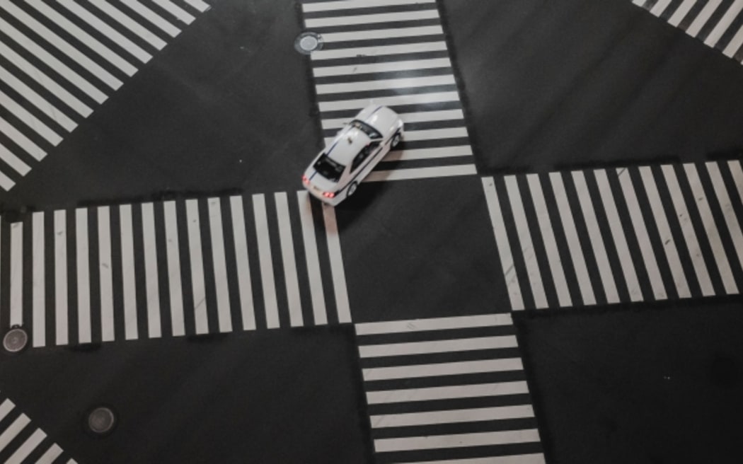 Car crossing Ginza