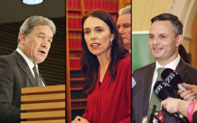 Winston Peters, Jacinda Ardern and James Shaw.