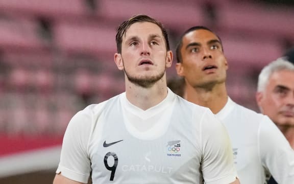 New Zealand's Chris Wood and Winston Reid at the Tokyo Olympics.