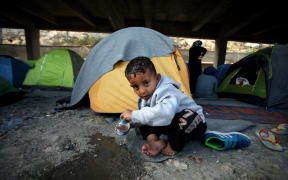 Refugees and migrants stranded at the port of Piraeus in Athens, Greece.
