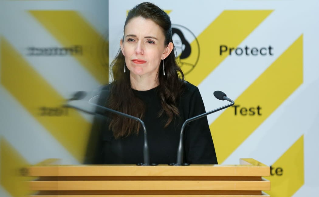WELLINGTON, NEW ZEALAND - OCTOBER 12: Prime Minister Jacinda Ardern speaks to media during a press conference at Parliament on October 12, 2021 in Wellington, New Zealand.