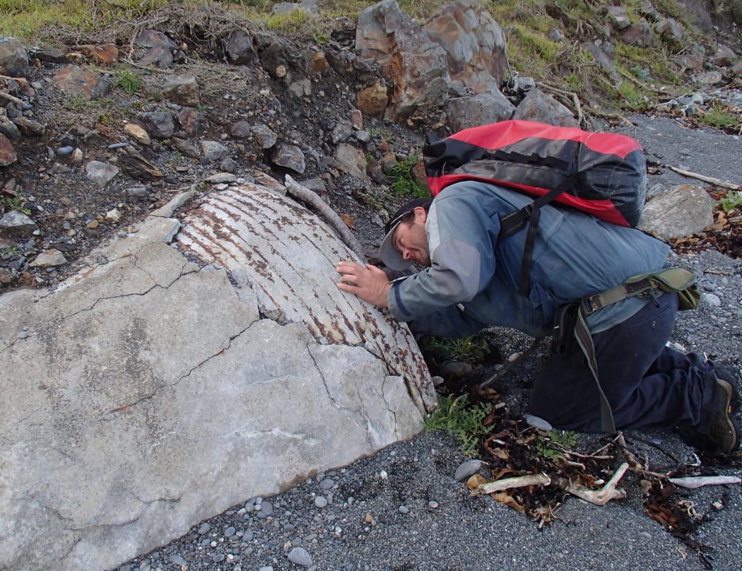 Alastair Judkins checking a pipe