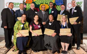 Aupito William Sio (centre) with Tupu Aotearoa providers.