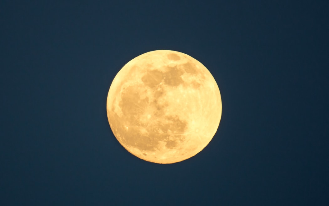 Full moon during evening.