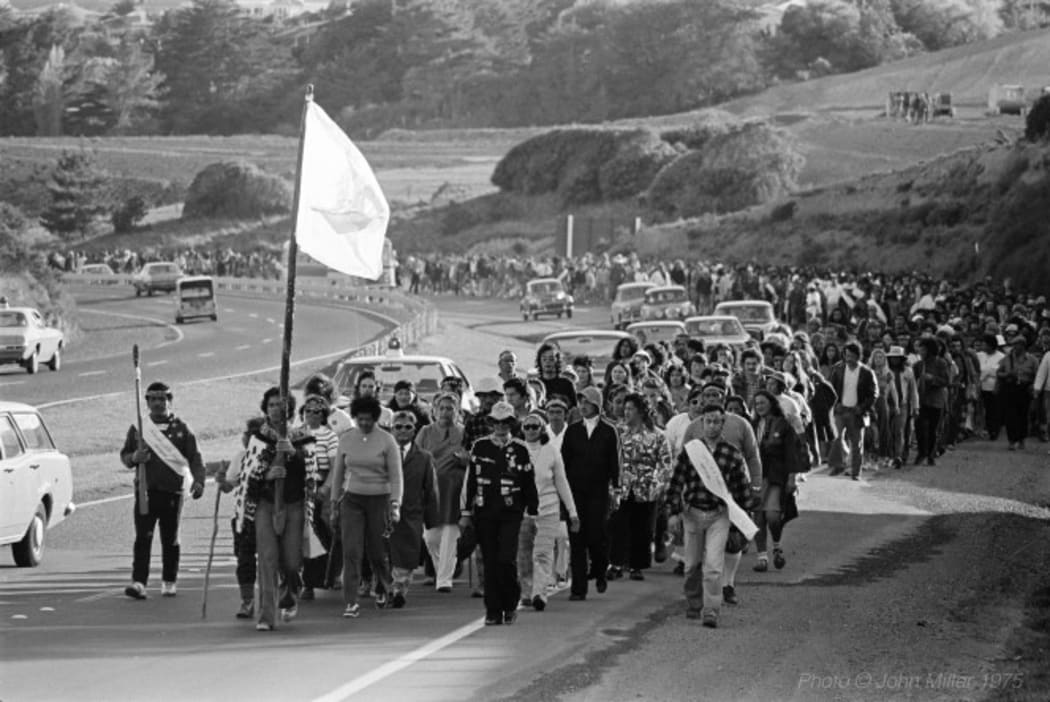 Māori Land March – Wellington Motorway, October 1975.