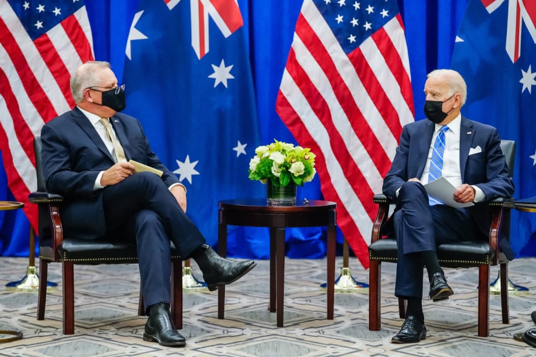 US President Joe Biden meets Australian Prime Minister Scott Morrison in New York on the sideline of the United Nations General Assembly meeting on 21 September, 2021.