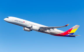 New York City, New York – March 1, 2020: Asiana Airlines Airbus A350-900 airplane at New York JFK airport (JFK) in New York. Airbus is a European aircraft manufacturer based in Toulouse, France.