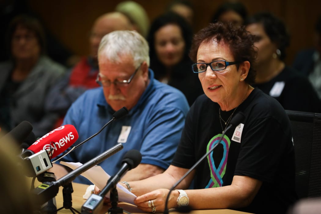 Susie Wall-Cade speaks to the Health Committee on a petition to fund Kadcyla and Palbociclib for breast cancer sufferers