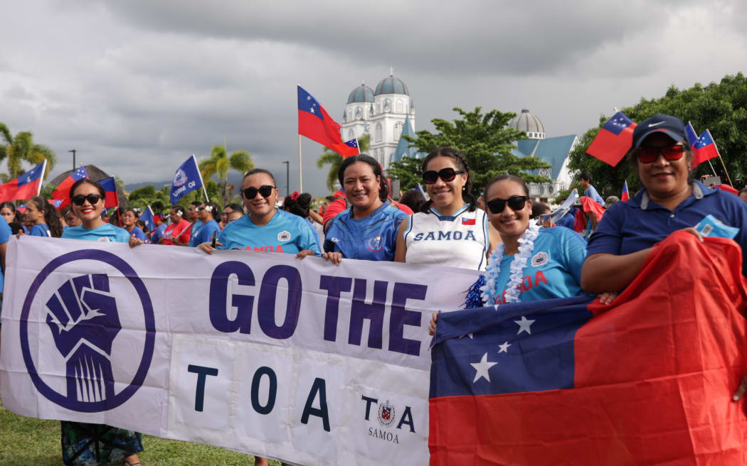 Toa Samoa rally support for their national rugby league team.