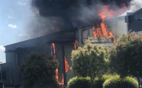 A fire in the Hamilton suburb of Frankton.
