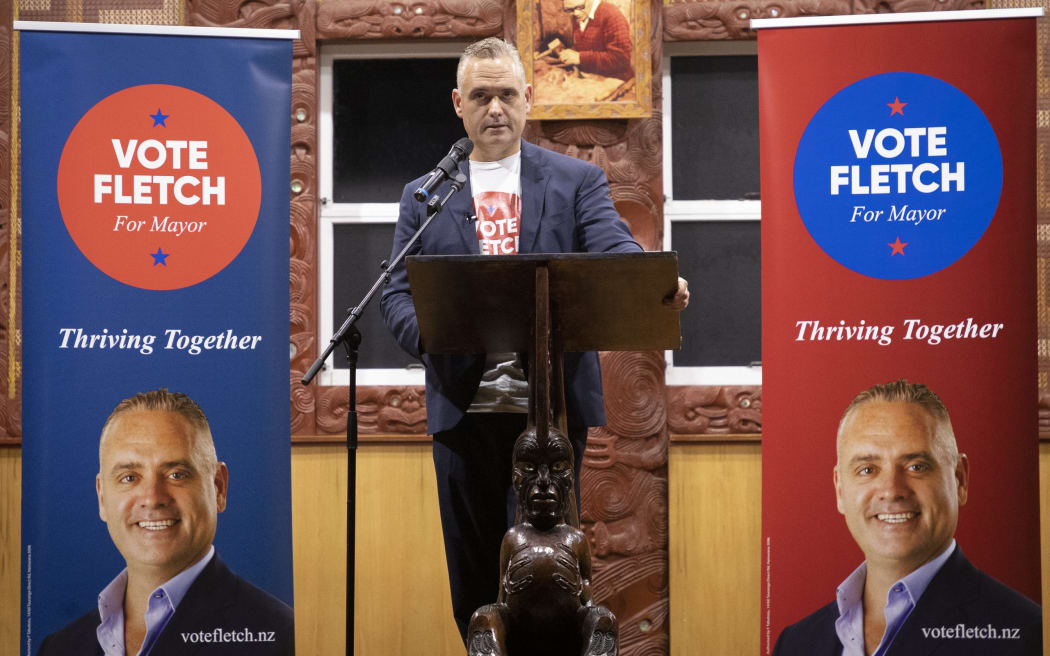Mayoral candidate Fletcher Tabuteau at his campaign launch