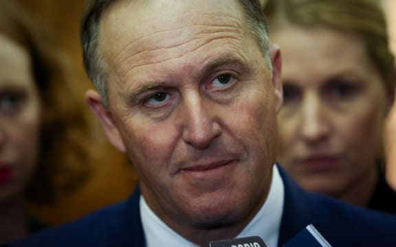 Prime Minister John Key during caucus run.