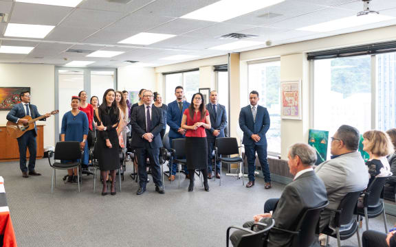 Staff from Kahui Legal celebrate the new paid parental leave policy.