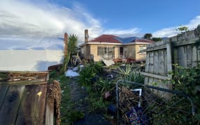 Many houses on Freyberg Avenue are patched up with tarpaulins
