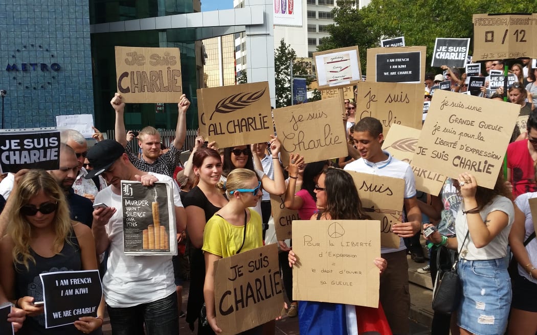 About 400 people attended the vigil at Aotea Square in Auckland.