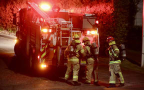 Fire crews on the scene at Hillside Rd where a recycling plant is ablaze.