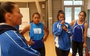 The Samoa Under 21 netball team trains ahead of the Oceania World Youth Cup Qualifiers in Auckland.