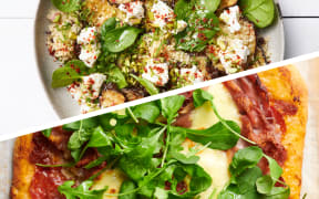 Salad and Pizza from dish Summer cookbook