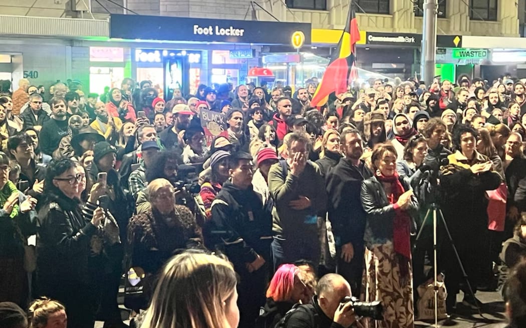 Hundreds attended the rally in Brisbane on Saturday.