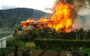 The fire at Mendi Airport.