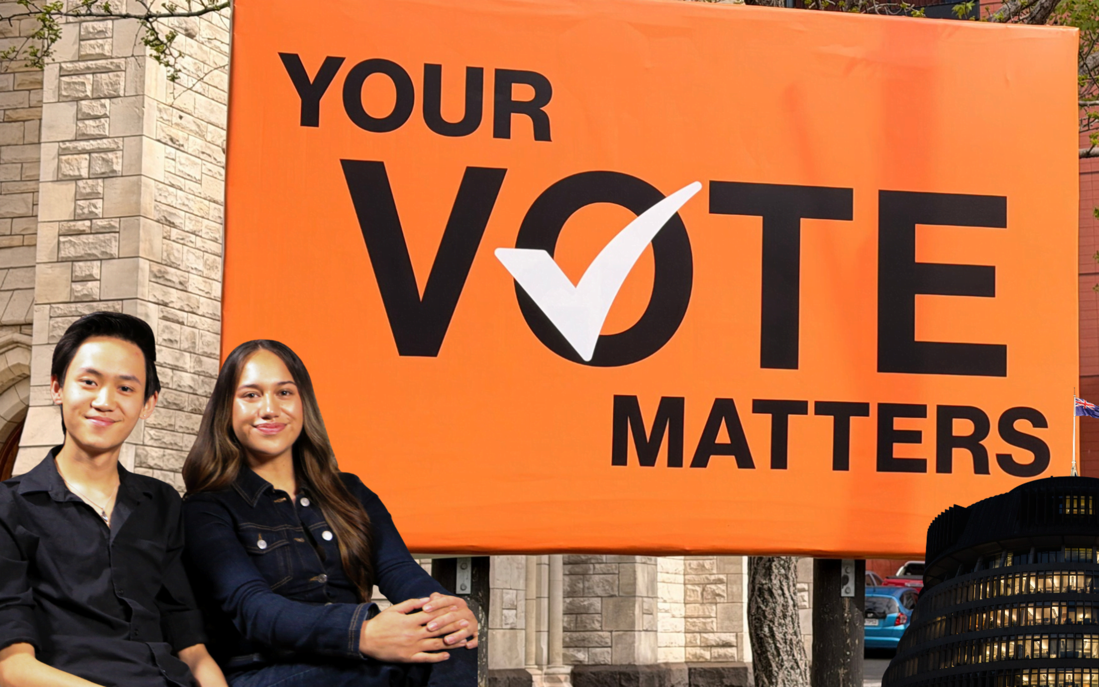 Student leaderas Matthew Lee and Rhiannon Te Paea say a lack of political education, limited engagement from politicians and a feeling that their voices don't m