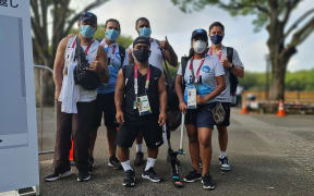 Team Fiji heading to a training session at Yoyogi Athletics Park. Tokyo 2020 Paralympic Games.