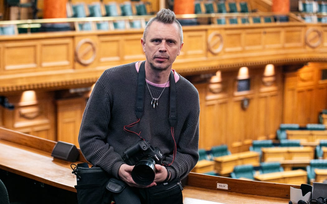 Stuff photographer Rob Kitchin at Parliament.