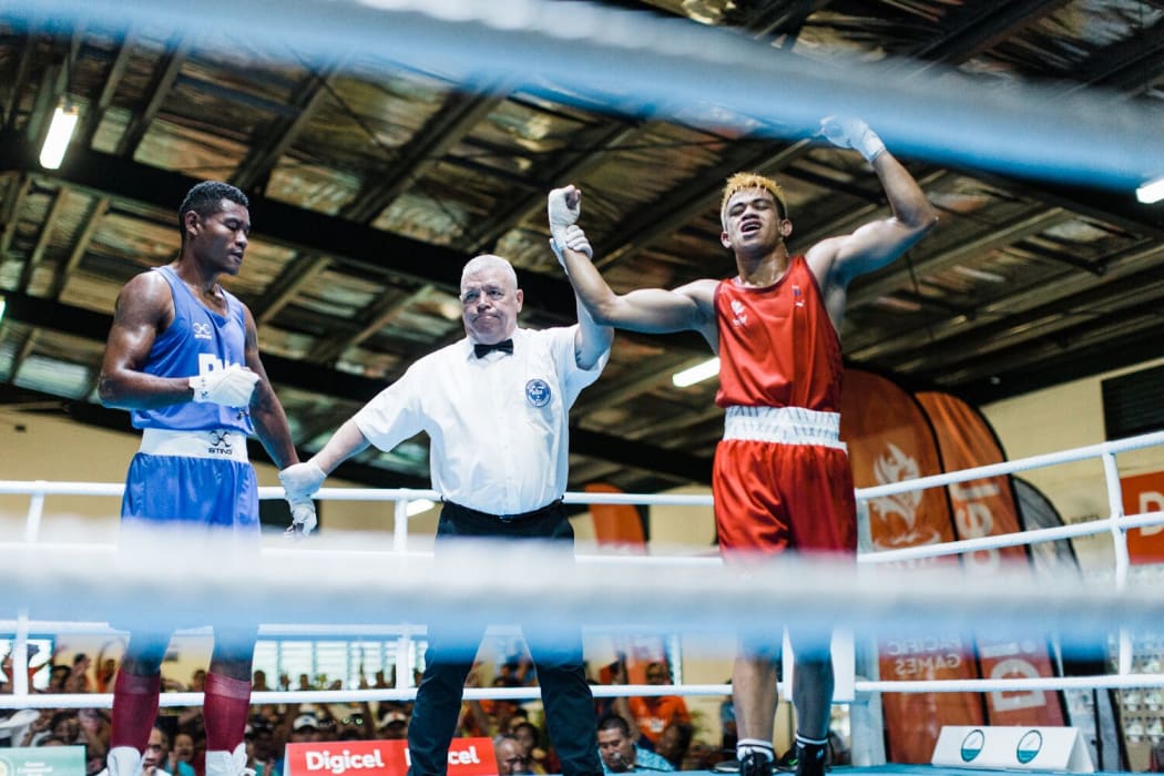 Marion Faustino Ah Tong was one seven Samoan boxers to win gold at the 2019 Pacific Games.