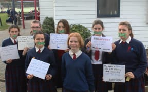 Hastings Girls' High School taking part in Day of Silence in 2014.