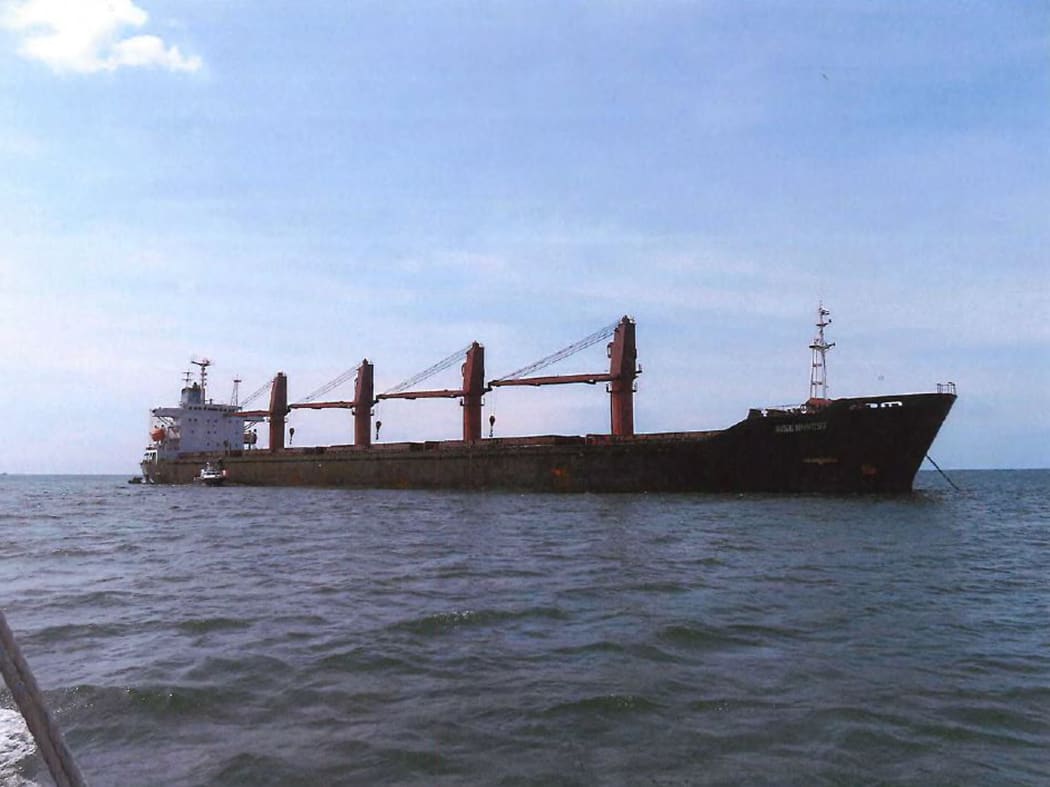 This undated image released by the US Attorney's Office shows the cargo vessel "Wise Honest" which the US said it had seized after it violated international sanctions by exporting coal and importing machinery.