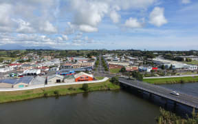 Waitara as seen from the Manukorihi lookout. Waitara has a population of about 6800 of which about 40 percent identify as Maori.