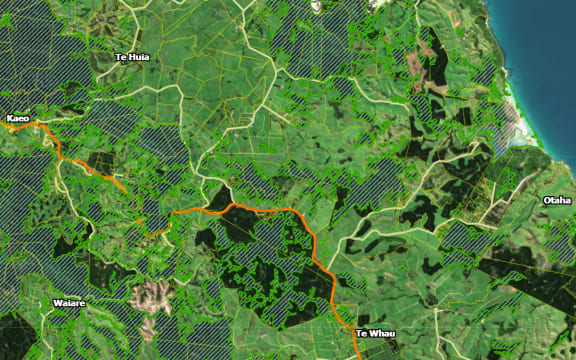 Map of proposed Significant Natural Areas in Far North.