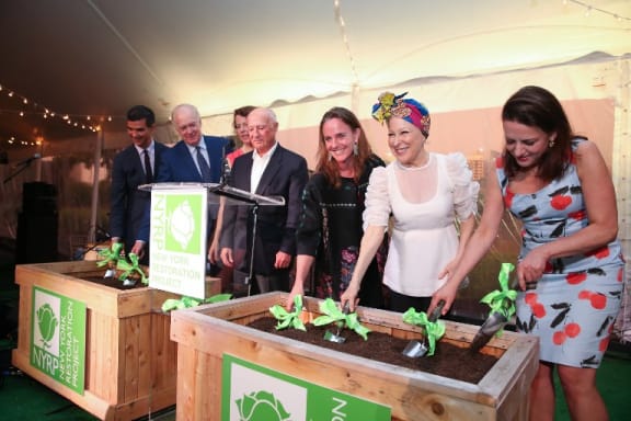 Bette Midler and Deborah Marton on the right at a New York Restoration Project event this year.