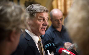 Bill English speaking to media on 5 December, after PM John Key's resignation.